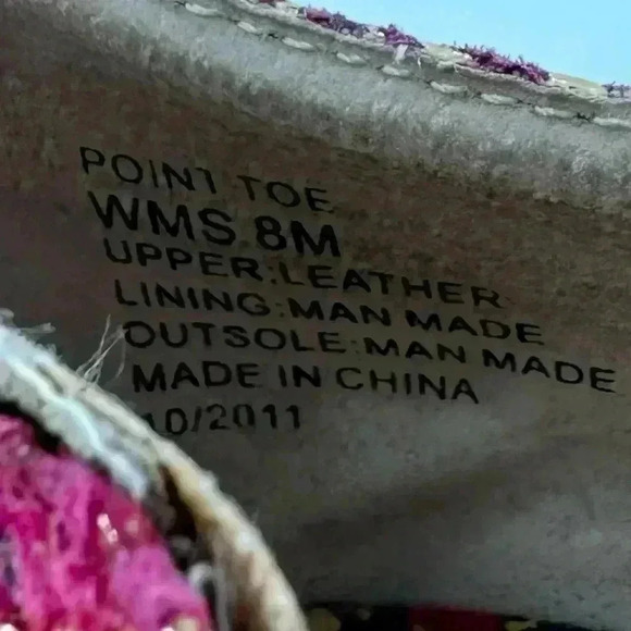 Kenneth Cole Reaction flats size 8 point toe multicolored leather metallic - Picture 10 of 12